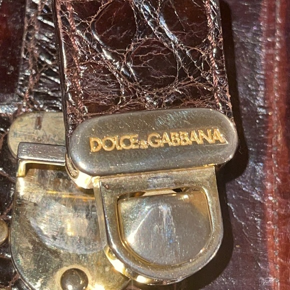 Dolce & Gabbana Studs Burgundy Brown Exotic Leather Bag - Picture 10 of 12